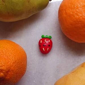 Cute Strawberry Desk Handmade Clay Figure