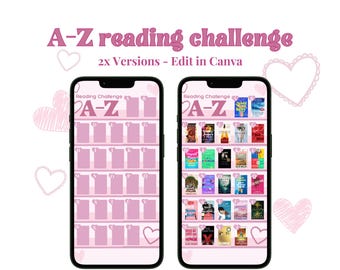 A-Z Reading Challenge Template: Bookstagram Story (Editable in Canva)