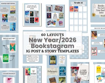 Paquete de plantillas de Bookstagram 2026: Plantillas de Canva (Descarga digital)