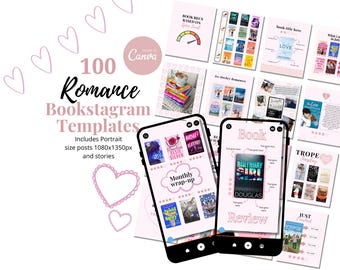 Romance Bookstagram Templates: Canva Instagram Posts & Story (Digital Download)