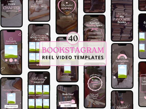 Pink Bookstagram Reel Templates: Author Marketing (Digital download)