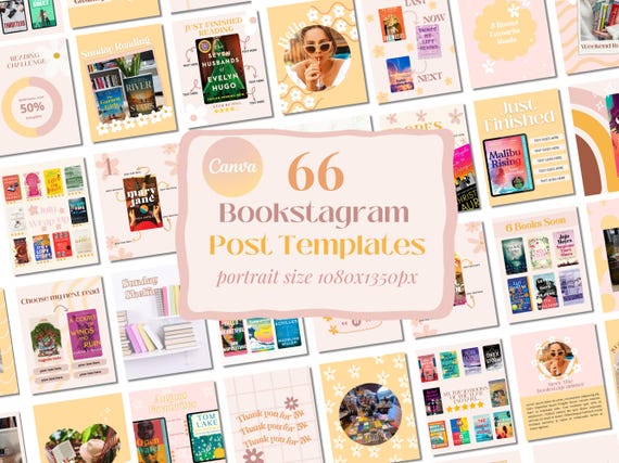 Bookstagram Post Templates: Summer Boho Theme for Canva (Digital Download)