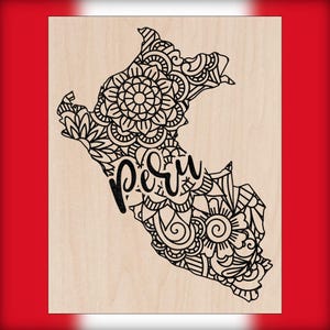 Peru Wood Wall Art, Laser Engraved Home Decor