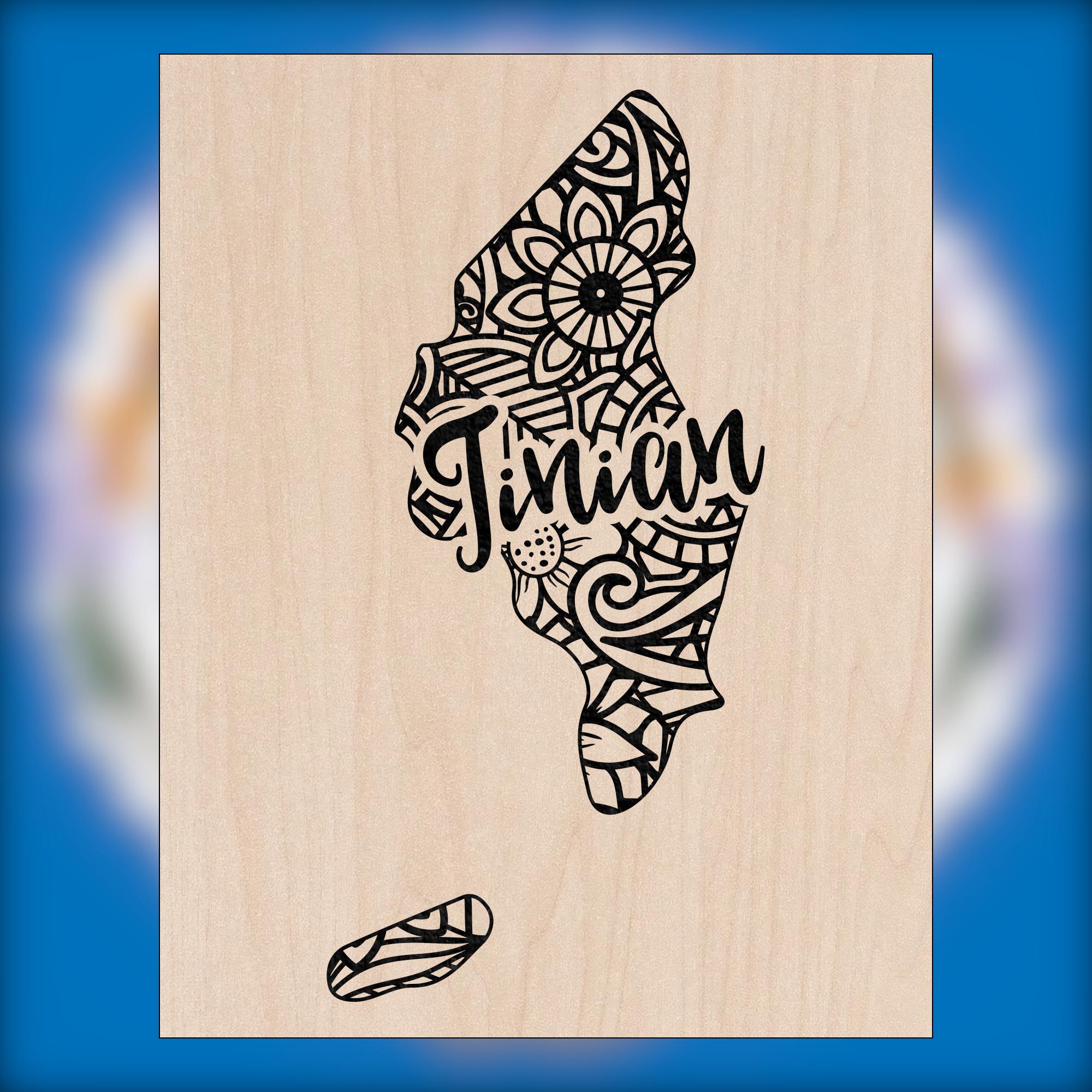 Tinian Wood Wall Art, Laser Engraved Home Decor