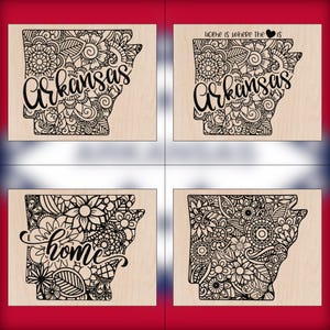 Arkansas Wood Wall Art, 4 Variations, Laser Engraved Home Decor