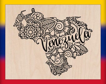 Venezuela Wood Wall Art, Laser Engraved Home Decor