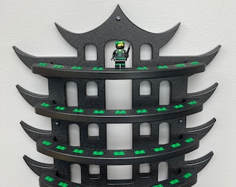 Large Japanese Temple Minifigure Display Shelf, hold 36 figures.