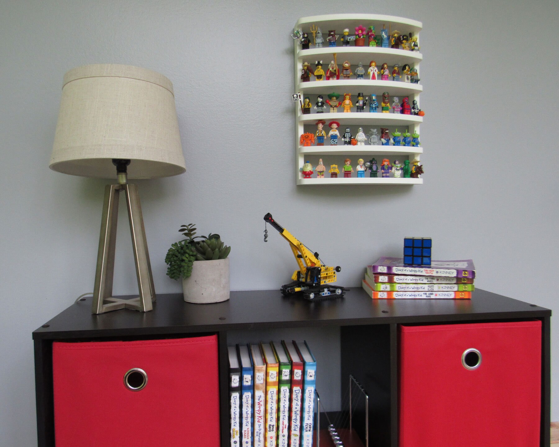 Large Curved Minifigure Display Shelf/stand, White Poly Lumber, Holds ...