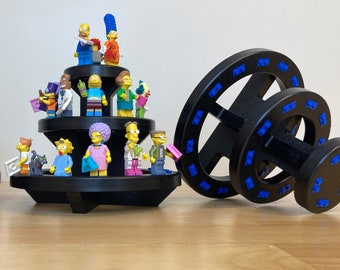 Round 3-Tier Minifigure Display Stand, Black poly lumber, holds 30 figures.