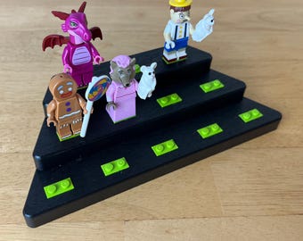 Podium Display Stand Holds 12 Minifigures- Lime