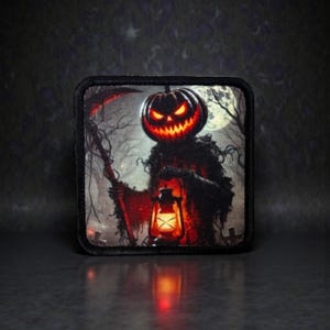 Halloween Pumpkin Embroidered Patch | Sew-On, Iron-On, Hook and Loop Applique for Jackets, Backpacks