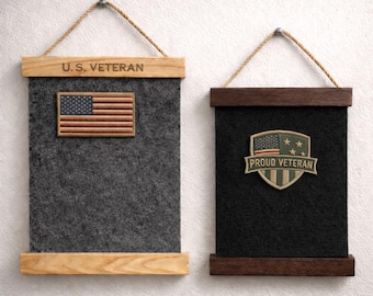 Patch Display Board for Wall | Hook and Loop Holder | Military Morale Organizer Gift