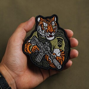 Toppa tattica Tiger / Distintivo militare ricamato per giacche, zaini e equipaggiamento