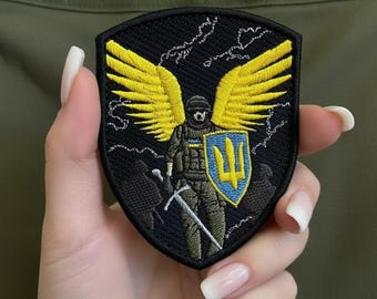 Embroidered Patch "Guardian Angel of Ukraine" | Military Morale Badge | Tactical Emblem for Jackets, Backpacks