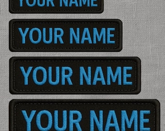 Patch de nome personalizado – Etiqueta de nome bordada personalizada | Patch de passar a ferro ou velcro para roupas, mochilas, jaquetas, uniformes e equipamentos