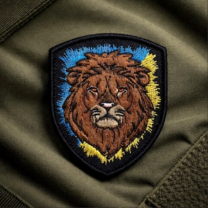 Lion Head Tactical Patch, Embroidered Morale Badge for Jacket Backpack