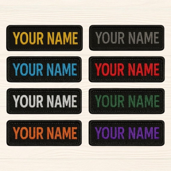 Custom Name Patch – Personalized Embroidered Name Tag | Iron-On or Velcro Patch for Clothes, Backpacks, Jackets, Tag for Uniforms & Gear