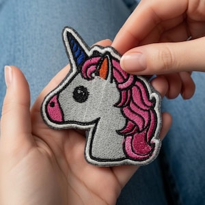 Embroidered Unicorn Patch, Fantasy Horse Applique, Sew On, Iron On, Hook and Loop