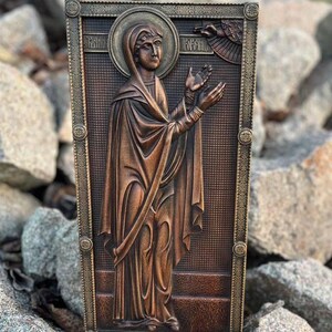 Orthodox Christian Wood Icon -  Saint Anna the Prophetess, Religious Home Decor, Saint Anna, Spiritual Gift, Wooden Religious Art
