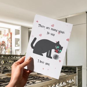 Funny Cat Card | Cute Kitty Greeting Card Perfect for Valentine's Day, Anniversary, Mother's Day, Love Wishes