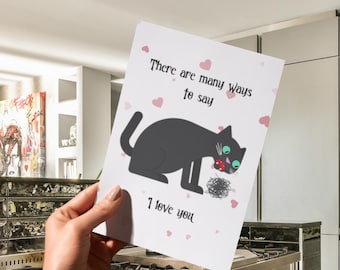 Funny Cat Greeting Card | Many Ways to Say I Love You for Cat Lovers
