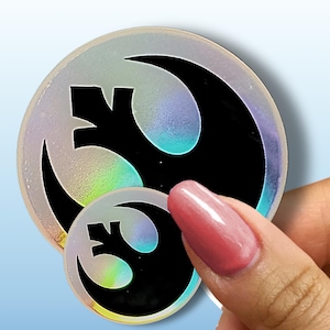 Rebel Alliance Star Wars Sticker - Rebellion Holographic Decal, Resistance Sticker for Laptops, Water Bottles, Star Wars Fan gift