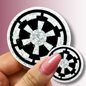 Pegatina de Star Wars de la Engranaje Imperial: pegatina brillante con el logotipo del Imperio para la 501.ª, pegatina del Lado Oscuro, calcomanía para portátil nerd y botellas de agua.