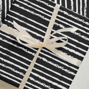 Jack Skellington Gift Wrapping Paper - 3 Sheets, Halloween Pinstripe Design, Perfect for Parties & Gifts
