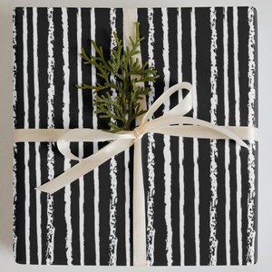 Jack Skellington Gift Wrapping Paper - 3 Sheets, Halloween Pinstripe Design, Perfect for Parties & Gifts