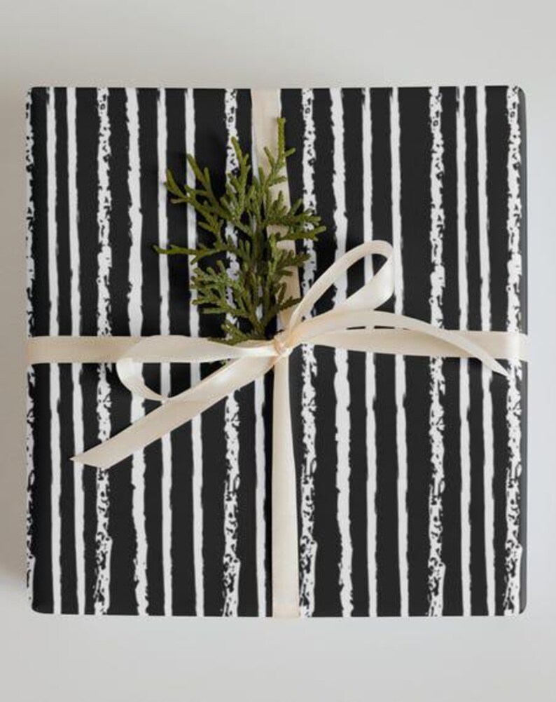 Jack Skellington Gift Wrapping Paper - 3 Sheets, Halloween Pinstripe Design, Perfect for Parties & Gifts