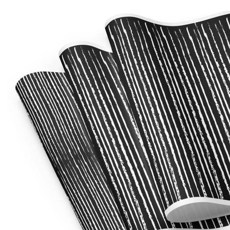 Jack Skellington Gift Wrapping Paper - 3 Sheets, Halloween Pinstripe Design, Perfect for Parties & Gifts