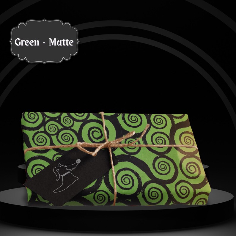 Spiral Nightmare Before Christmas Inspired Wrapping Paper | Gothic Decorative Gift Wrap for Spooky Gifts