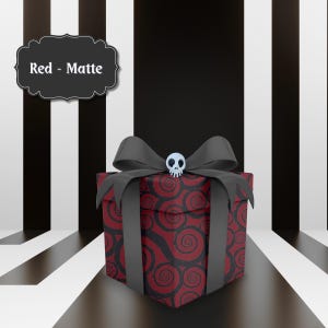 Spiral Nightmare Before Christmas Inspired Wrapping Paper | Gothic Decorative Gift Wrap for Spooky Gifts