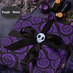 Spiral Nightmare Before Christmas Inspired Wrapping Paper | Gothic Decorative Gift Wrap for Spooky Gifts