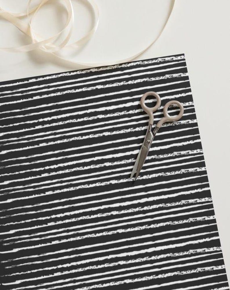 Jack Skellington Gift Wrapping Paper - 3 Sheets, Halloween Pinstripe Design, Perfect for Parties & Gifts