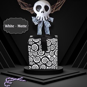 Spiral Nightmare Before Christmas Inspired Wrapping Paper | Gothic Decorative Gift Wrap for Spooky Gifts