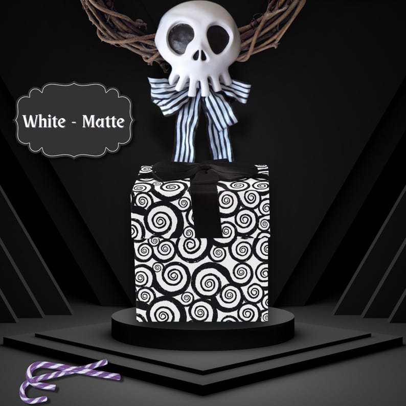 Spiral Nightmare Before Christmas Inspired Wrapping Paper | Gothic Decorative Gift Wrap for Spooky Gifts