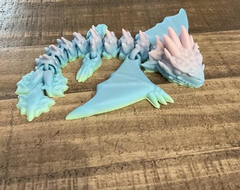 Dragon Articulé Imprimé 3D Sakura – 27,5 Cm, Rose, Fidget Toy, Décoration Intérieure, Cadeau