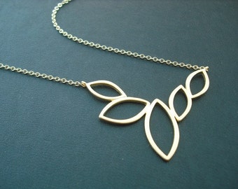 multi marquise necklace - 16K matte yellow gold plated