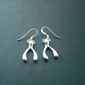 Silver or Gold Plated Wish Bone Earrings image 2