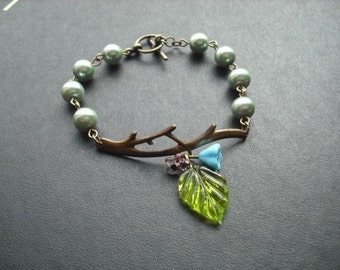bare branch teal bracelet
