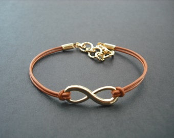 Gold Bracelet, Gold plated Infinity Bracelet, Friendship Bracelet