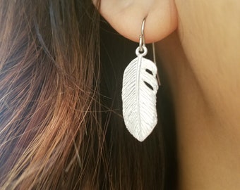 Gold or Silver Feather Earrings