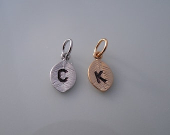 single initial leaf charm