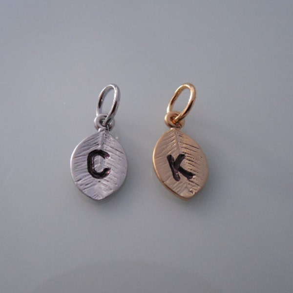 single initial leaf charm