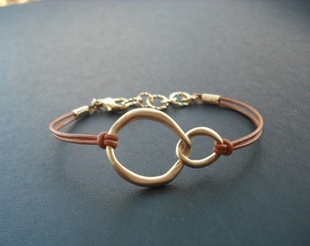 doppelte Bordstein Verbindung Bracelet - Matte 16K gold plattiert