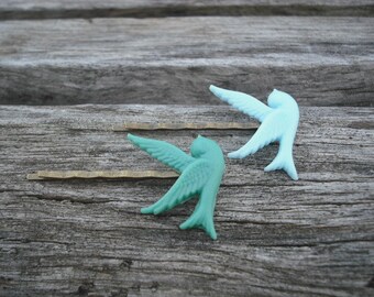 flying sparrow bobby pin set - mint green and baby blue
