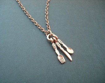 silverware necklace - antique copper