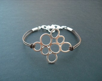 Bridesmaid Gift, Silver Bridesmaid Bracelet with Multi Bubble Pendant