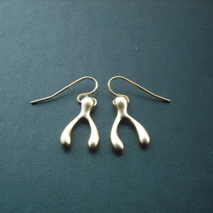 Silver or Gold Plated Wish Bone Earrings image 6